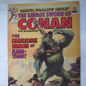 1982 The Savage Sword of Conan #84 - Marvel Comics Magazine